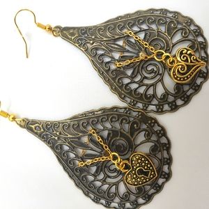 Fun Heart Drop Earrings Handmade